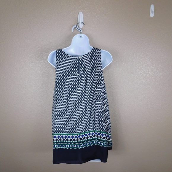 Max Studio Navy Print Flowy Sleeveless Top - Picture 2 of 4